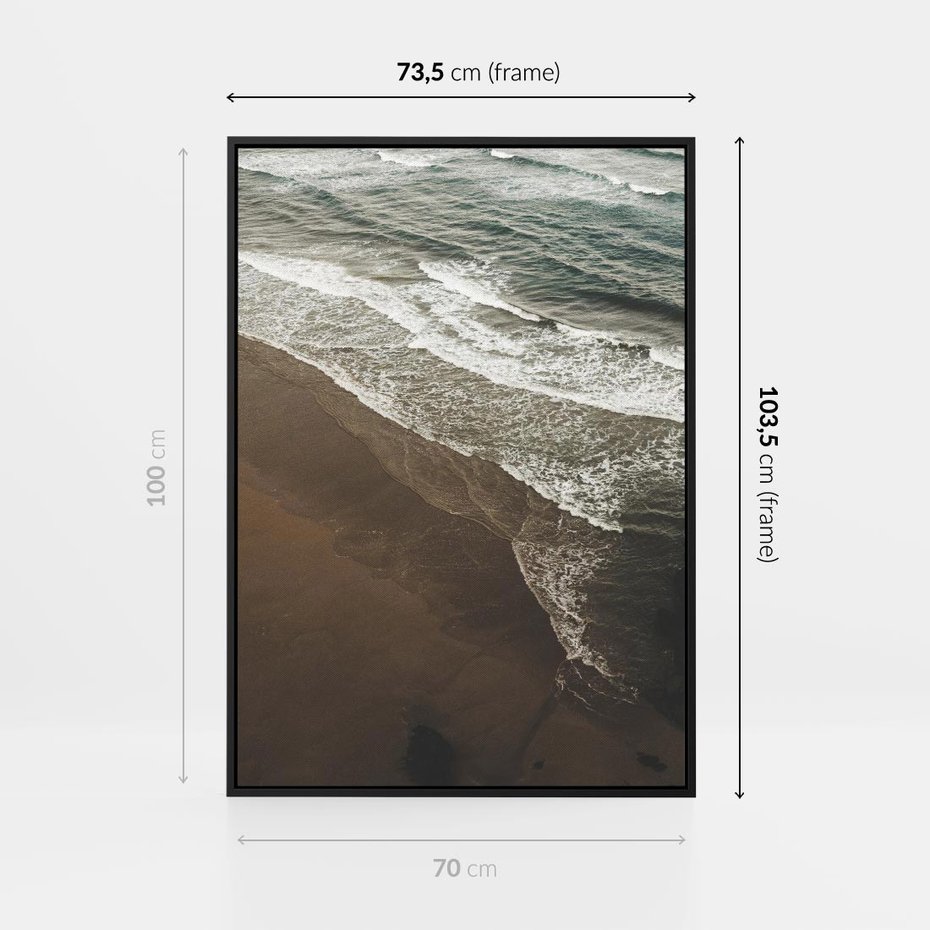 Obraz w ramie 70x100 - Spokój nad plażą - plaża, morze - rama czarna