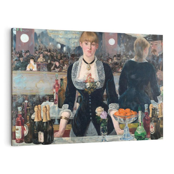 Obraz na płótnie 100x70 - "Bar w Folies-Bergère" (1882) Edouard Manet - Reprodukcja - reprodukcja, obraz na płótnie