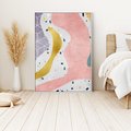 Obraz w ramie 80x120 - Eklektyczny Mix - kolaż, pastelowe abstrakcyjne plamy - rama biała