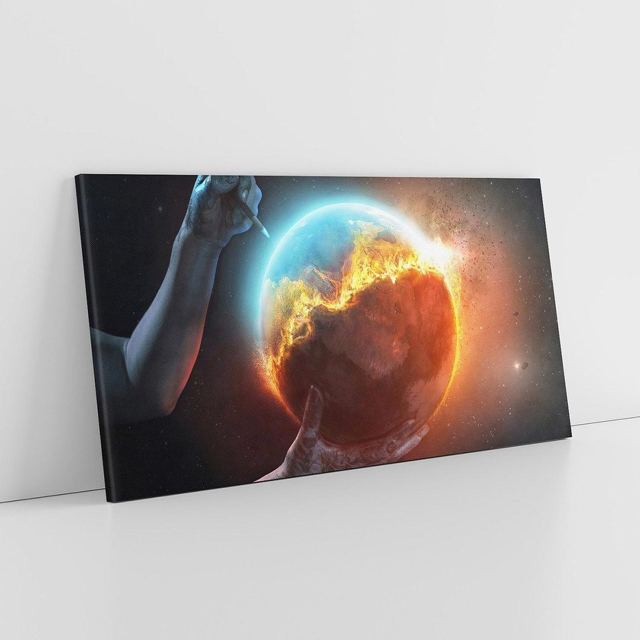 Obraz na płótnie 120x60 - Nieznane przestrzenie - planeta, kosmos