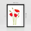 Plakat w ramie 30x40 - Pola maków w pełnym kolorze - maki, kwiaty - rama czarna