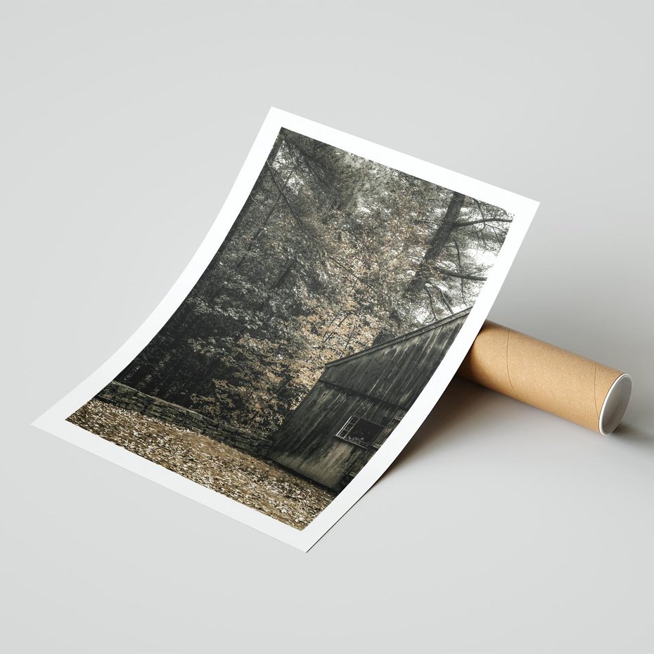 Plakat bez ramy 21x30 - Dom w Lesie - chatka w lesie, górski domek