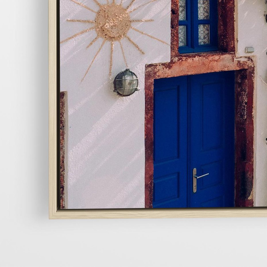 Obraz w ramie 100x70 - Urok Greckiej Wyspy - Santorini, Grecja - rama drewno