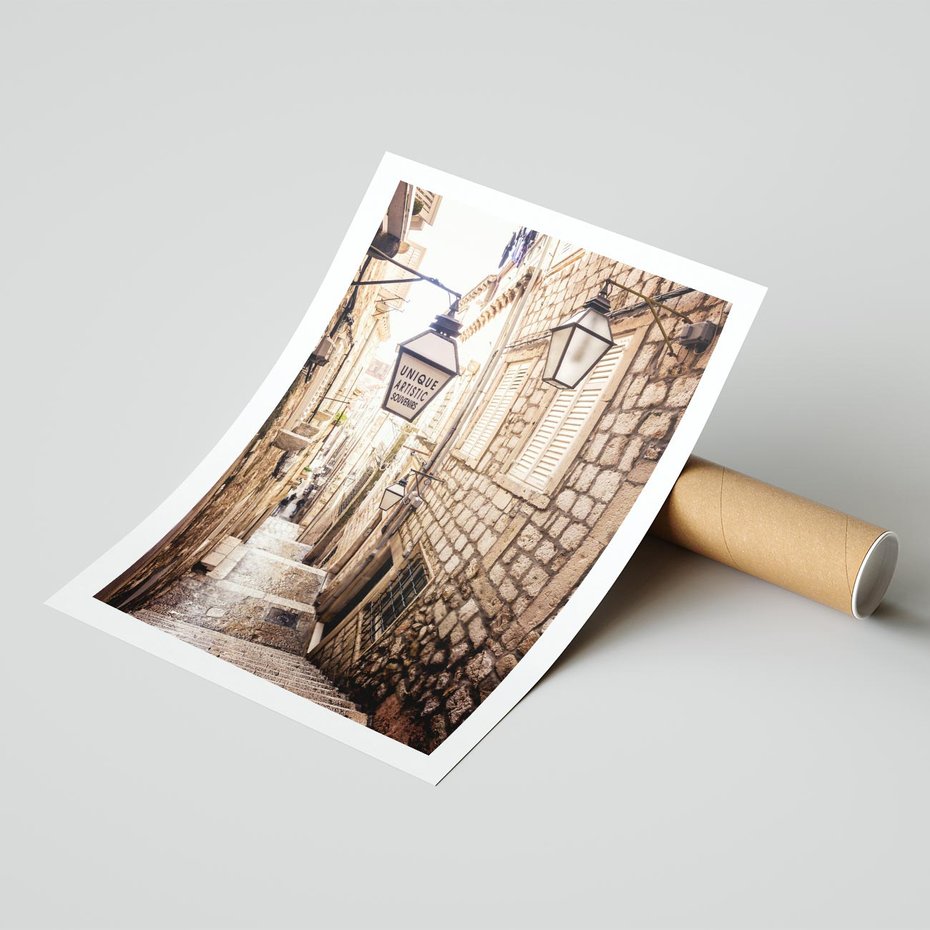 Plakat bez ramy 21x30 - mistyczna podróż - uliczka, perspektywa