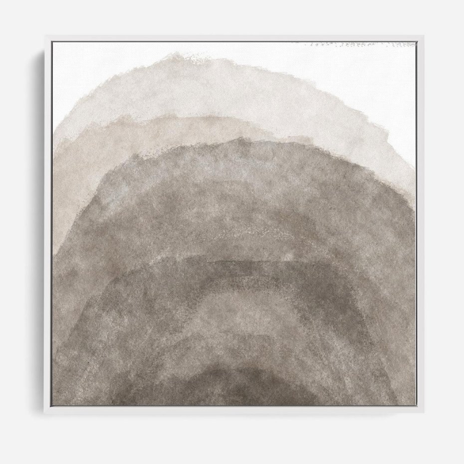 Obraz w ramie 50x50 - Przenikające Kształty - rozmyte cienie, abstrakcja - rama biała