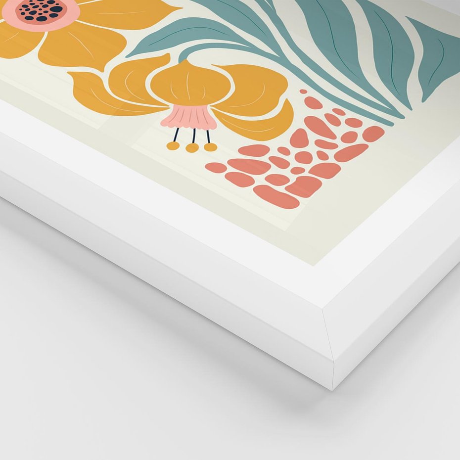 Plakat w ramie 30x40 - Pastelowa Piękność - nowoczesna sztuka, plakat - rama biała