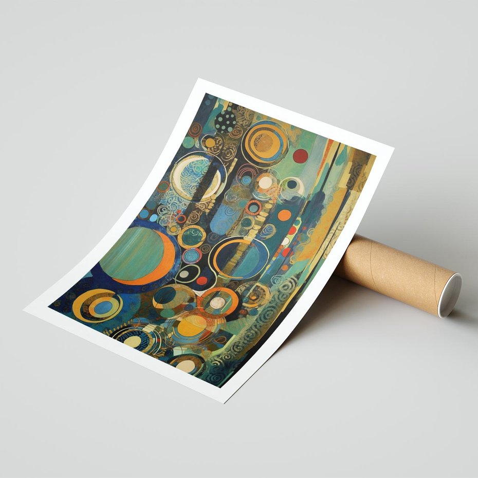 Plakat bez ramy 30x40 - Wibracje Wymyślnych Form - abstrakcyjny obraz, mnogość kolorów