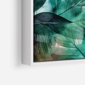 Obraz w ramie 80x80 - Zieleń Tropików - tropikalne zielone liście palmy, monstera - rama biała
