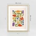 Plakat w ramie 40x50 - Minimalistyczna Harmonia - kwiaty, sztuka nowoczesna - rama drewno