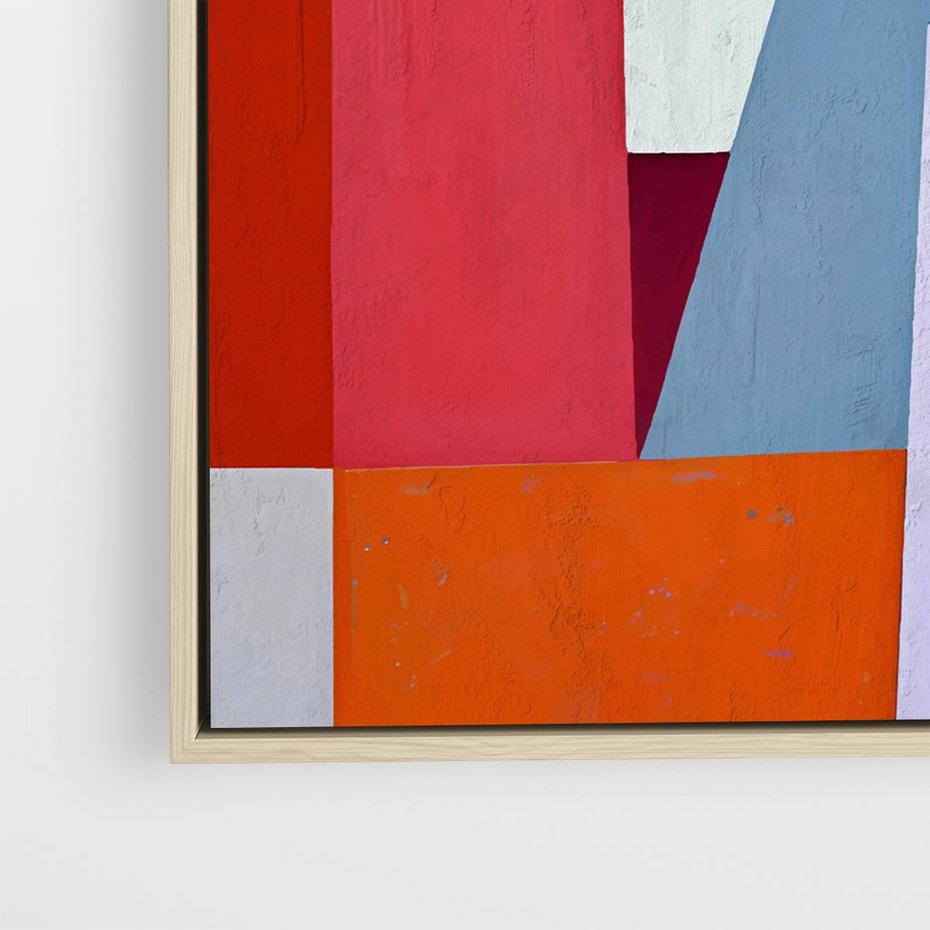 Obraz w ramie 50x50 - Migotliwe Nastroje Kształtów - różne geometryczne formy, olejny obraz - rama drewno