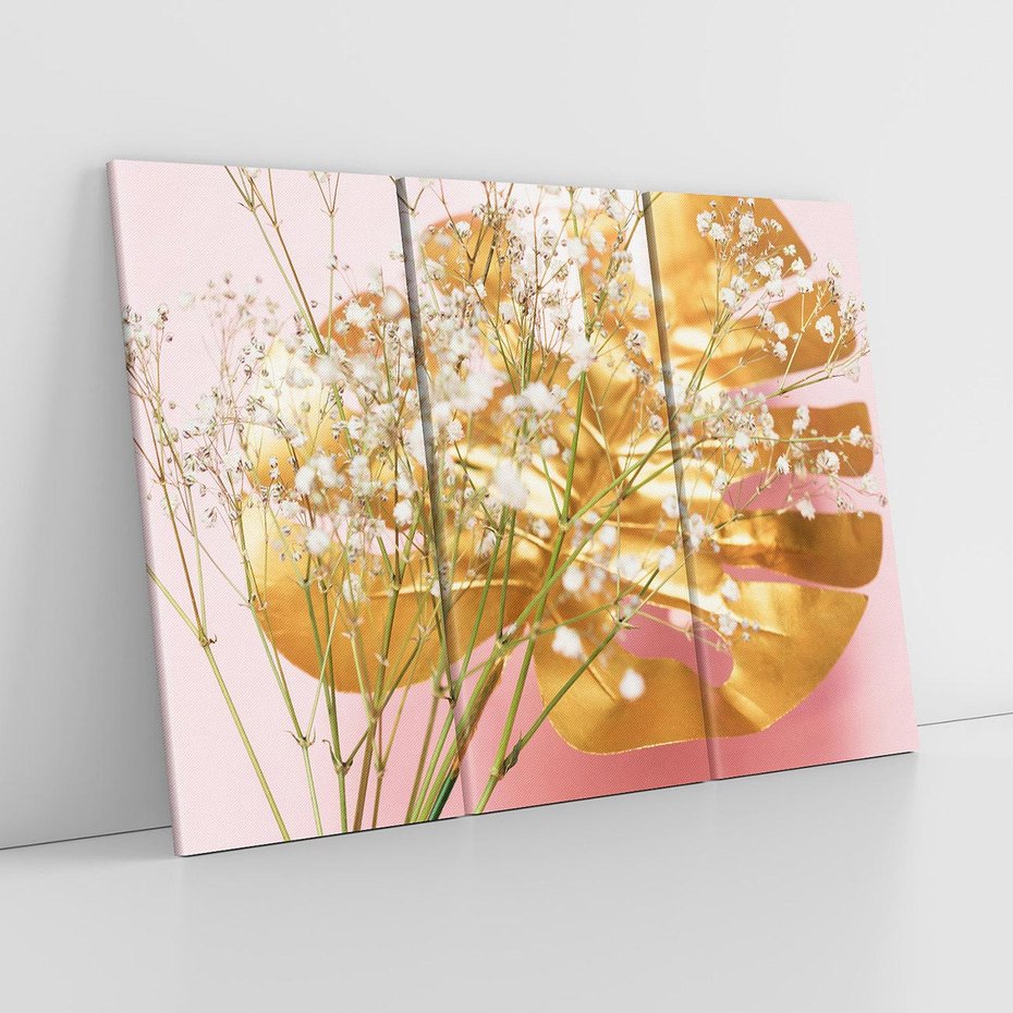 Obraz na płótnie 120x80 - Blask Natury - złote, liście