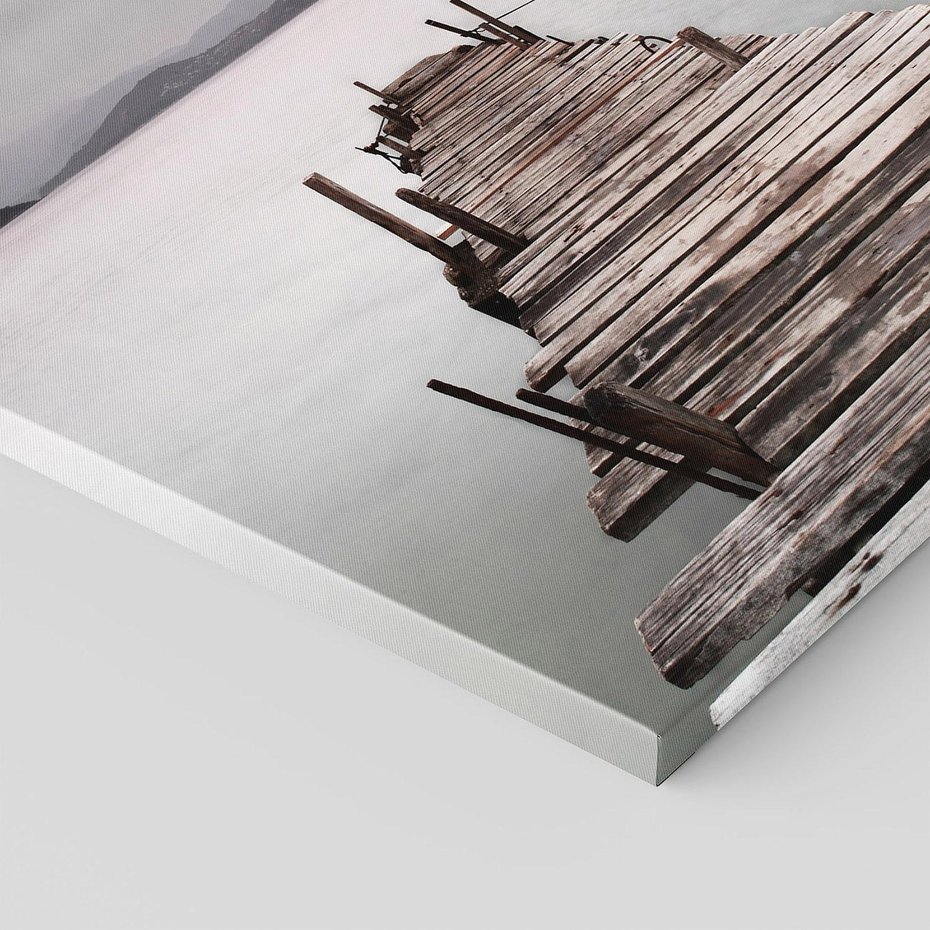 Obraz na płótnie 30x30 - Spokój nad Jeziorem - pomost, jezioro