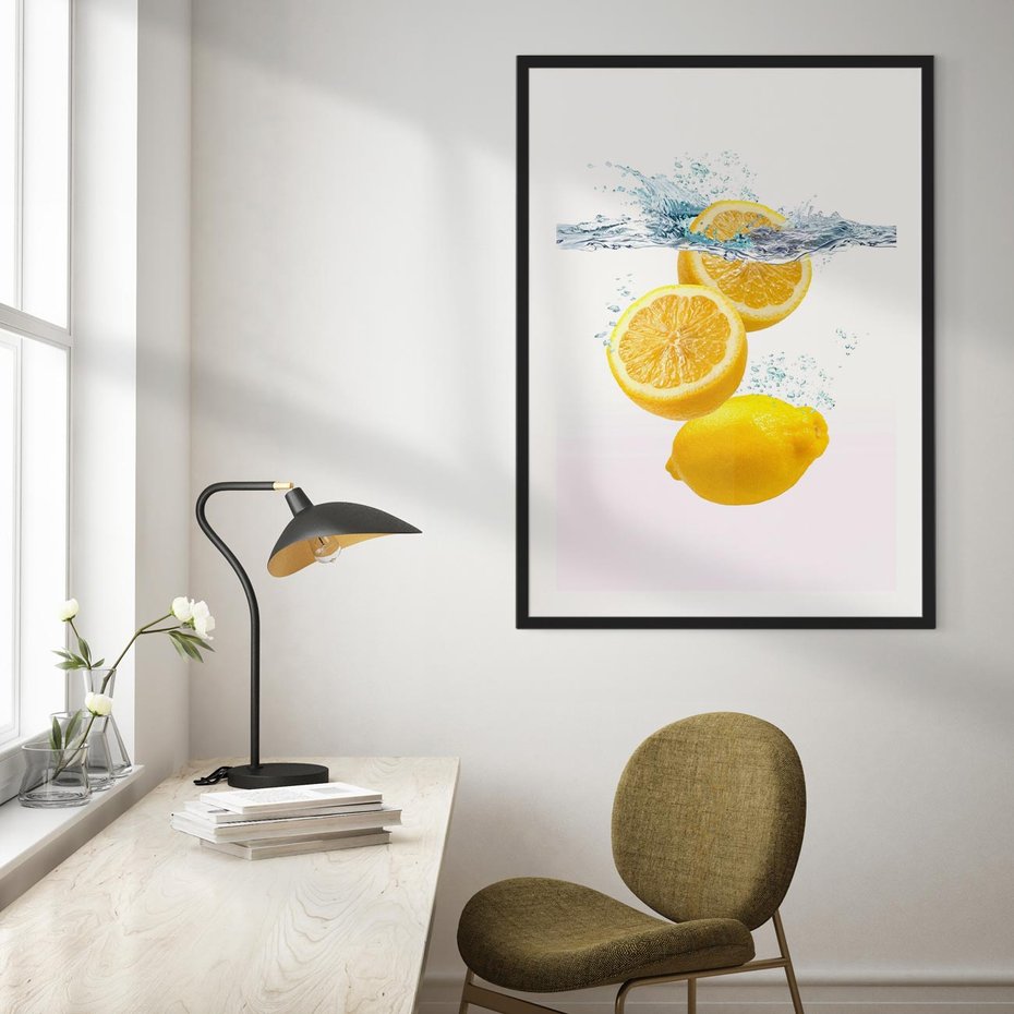 Plakat bez ramy 30x40 - Świeże cytryny pełne smaku - cytryny, owoce