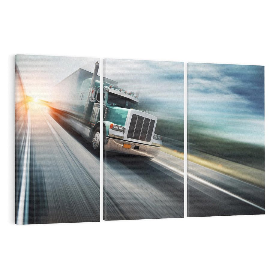 Obraz na płótnie 120x80 - Przez prerię ciężarówką - ciężarówka, USA