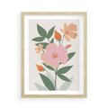 Plakat w ramie 50x70 - Kwiatowe Nastroje - kwiat, sztuka nowoczesna - rama drewno
