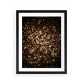 Plakat w ramie 40x50 - Brązowe Liście w Scenerii - suche liście jesień brąz - rama czarna