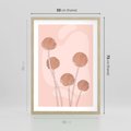 Plakat w ramie 50x70 - Rozkwitające Emocje - minimalistyczny plakat, pudrowe kwiaty - rama drewno