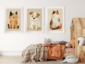 Zestaw obrazy w ramie 50x70 galeria - dla, dzieci, kot, pies, boho - rama biała