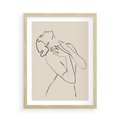 Plakat w ramie 50x70 - Bezkresny Taniec - kobieta, szkic - rama drewno