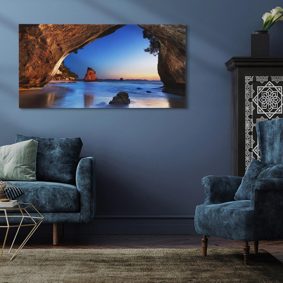 Obraz na płótnie 120x60 - Magia Santorini: Morze i widok na Grecję - Santorini, Grecja