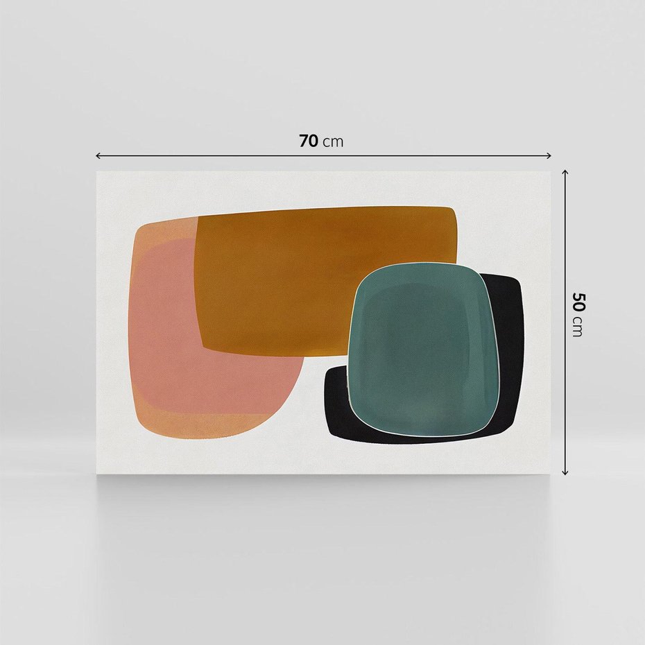 Obraz na płótnie 70x50 - Emocje w akwarelach - geometryczne dziwne kształty, turkusowy