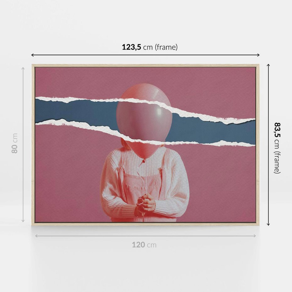 Obraz w ramie 120x80 - Kolaż Wyobraźni - kolaż zdjęć, styl retro - rama drewno