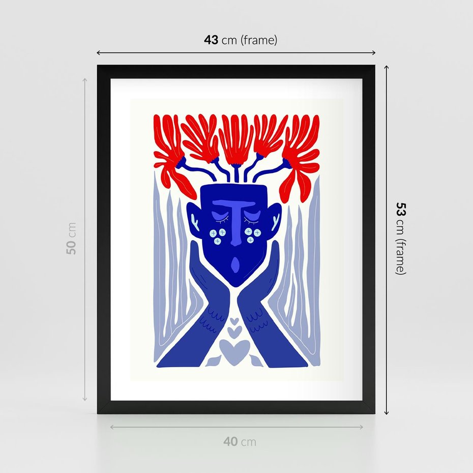 Plakat w ramie 40x50 - Nowoczesne Wcielenie Boho - etniczna maska, boho styl - rama czarna