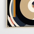 Obraz w ramie 50x50 - Wibracje Marzeń - abstrakcyjny obraz, geometryczne koła - rama drewno