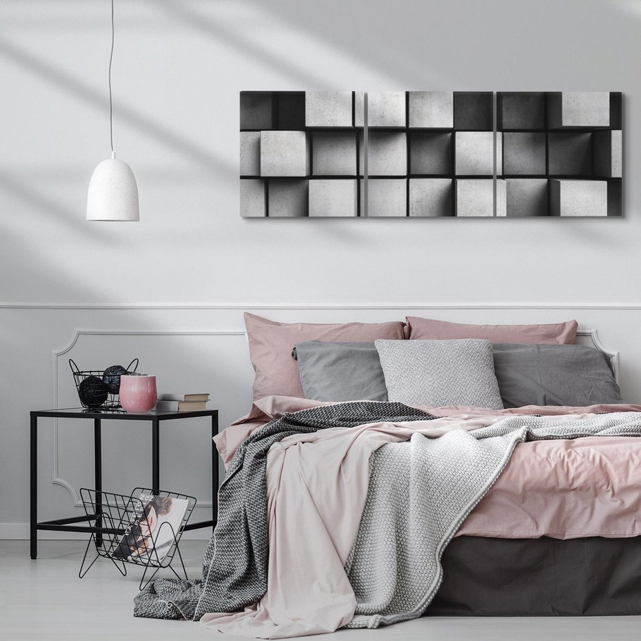 Obraz na płótnie 90x30 - Abstrakcyjne 3D kwadraty - 3D, abstrakcja