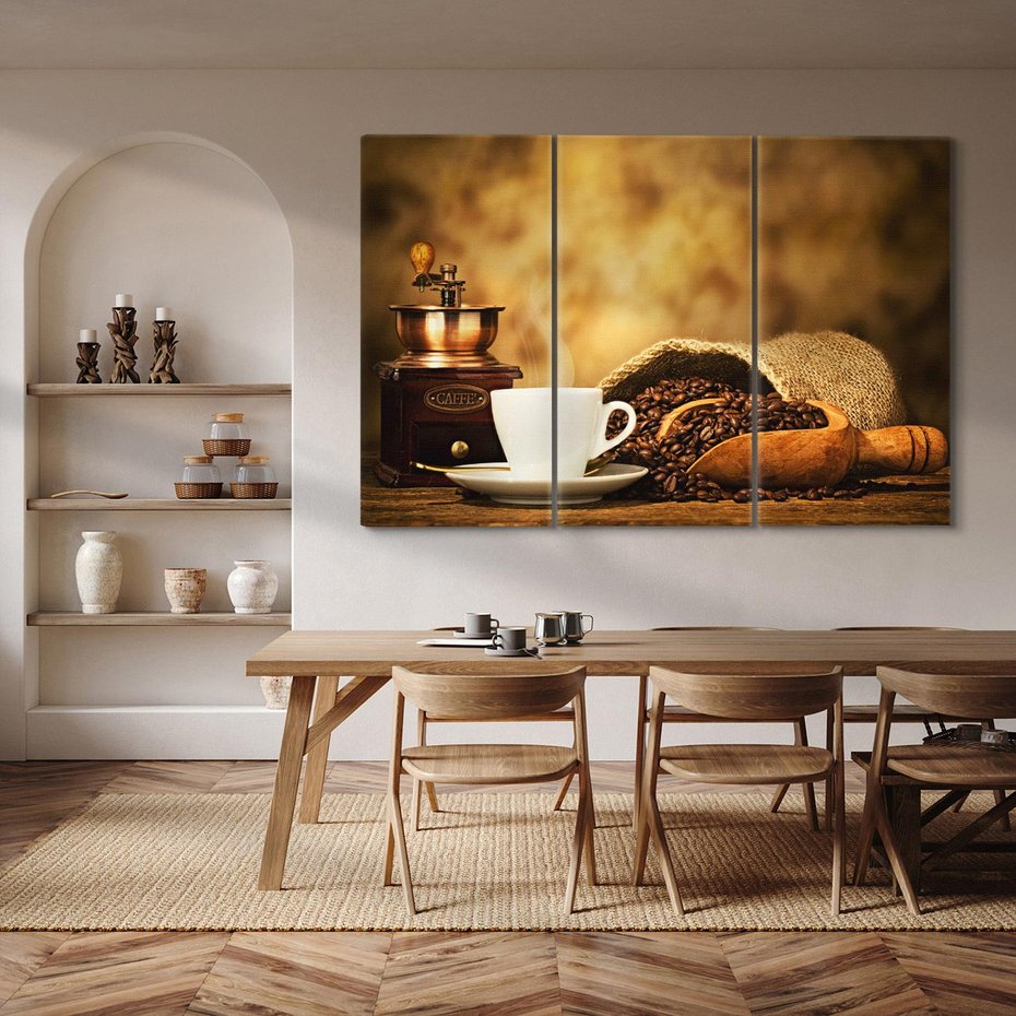 Obraz na płótnie 120x80 - Kawowe uniesienie - kawa, filiżanka