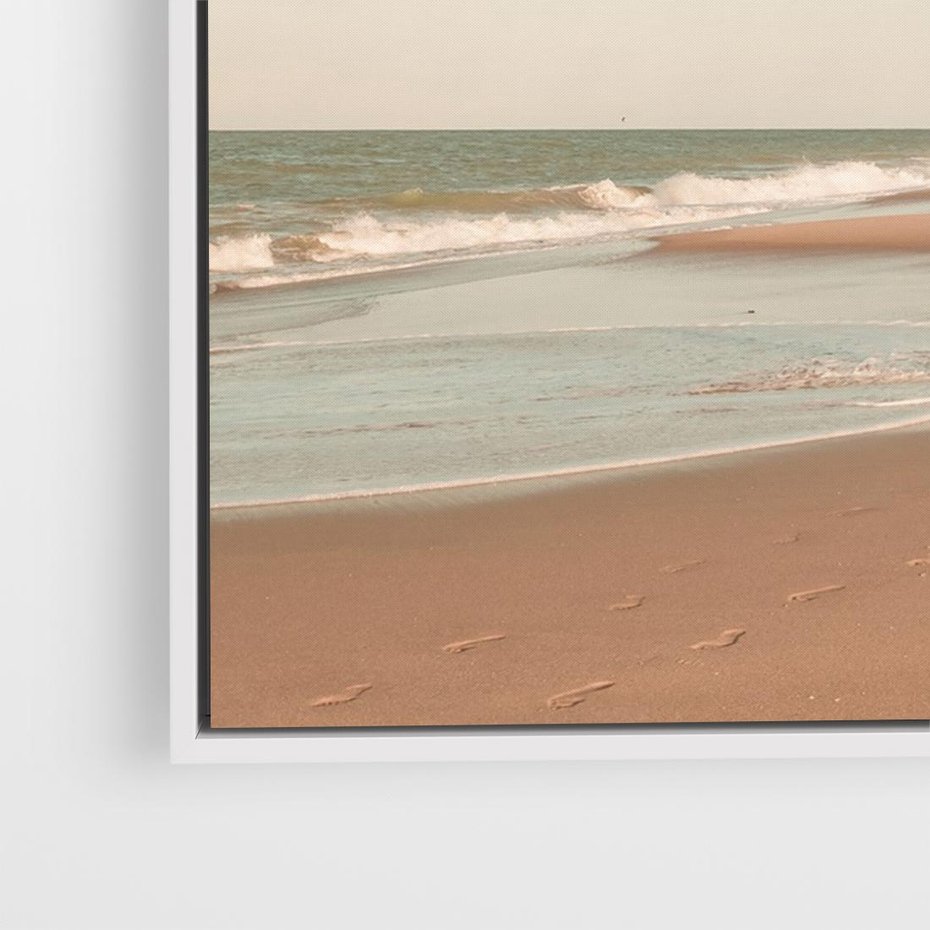 Obraz w ramie 120x80 - Ukojenie na Plaży - fotografia, rajska plaża - rama biała