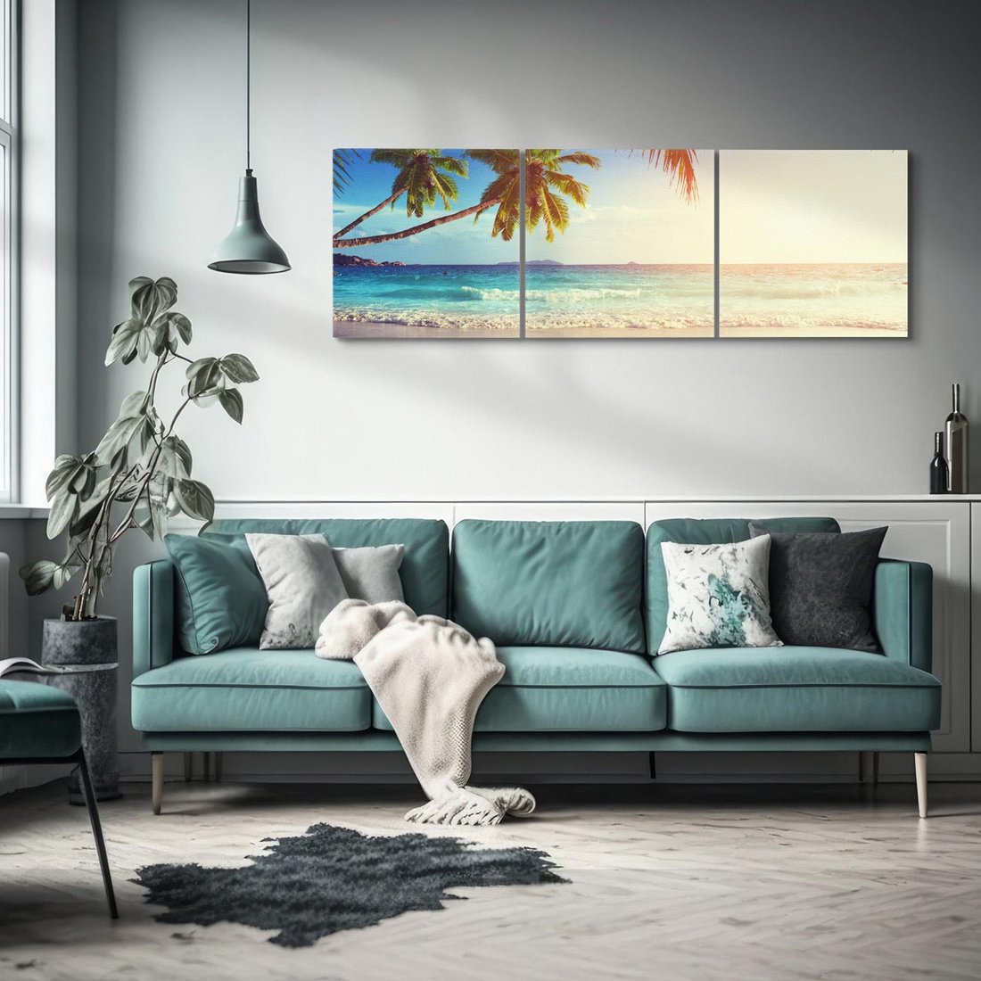 Obraz na płótnie 90x30 - Rajska plaża na Seszelach - Seszele, plaża