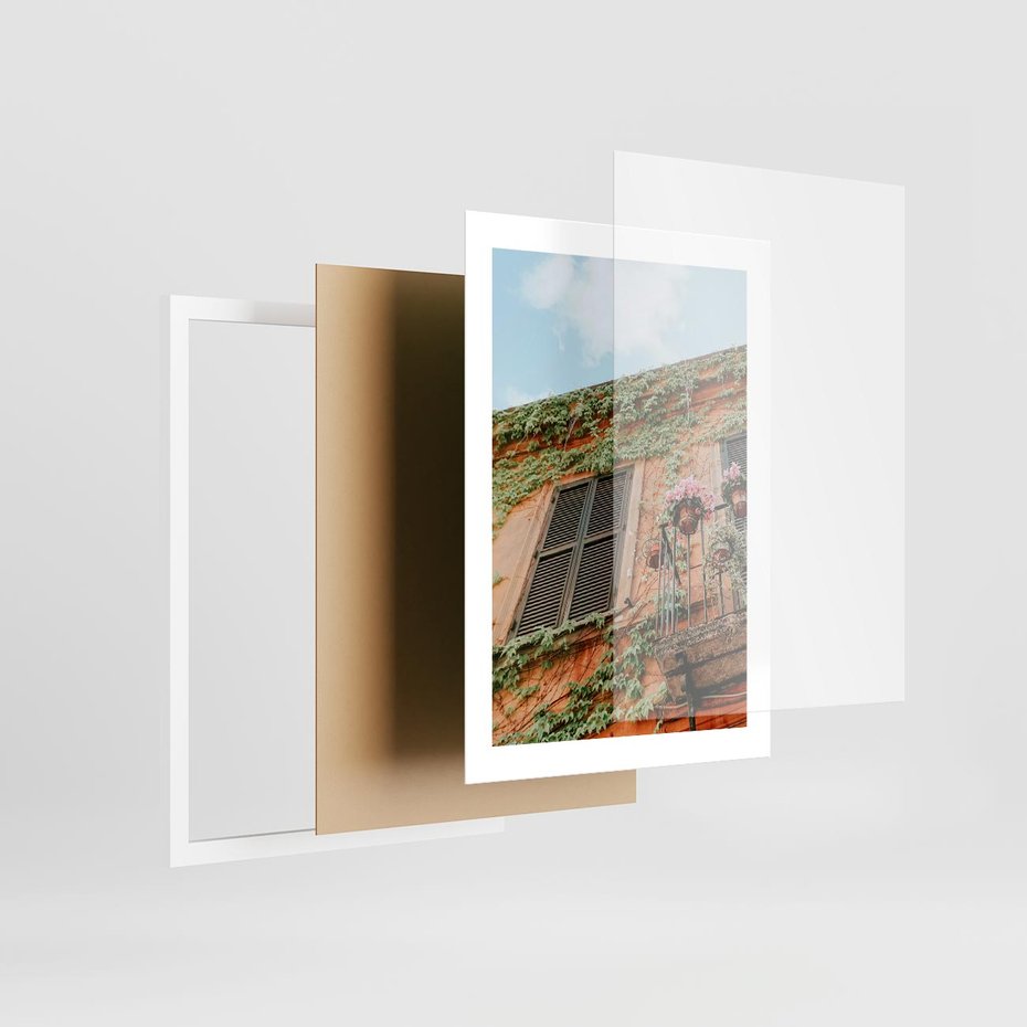 Plakat w ramie 30x40 - Okno do włoskich budynków - włoskie, budynki - rama biała