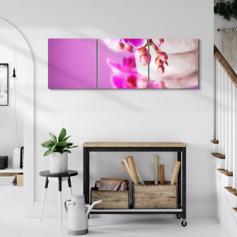 Obraz na płótnie 150x50 - Relaksująca orchidea w spa - spa, orchidea