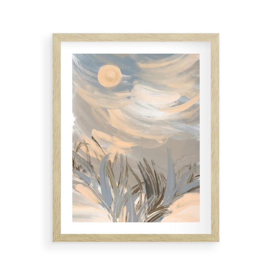 Plakat w ramie 40x50 - Światłości Taniec - akwarela, obraz - rama drewno