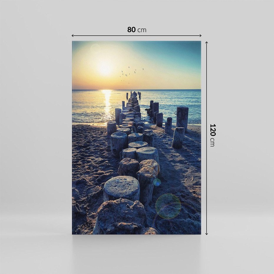 Obraz na płótnie 80x120 - Zachód Słońca nad Morzem - morze, zachód