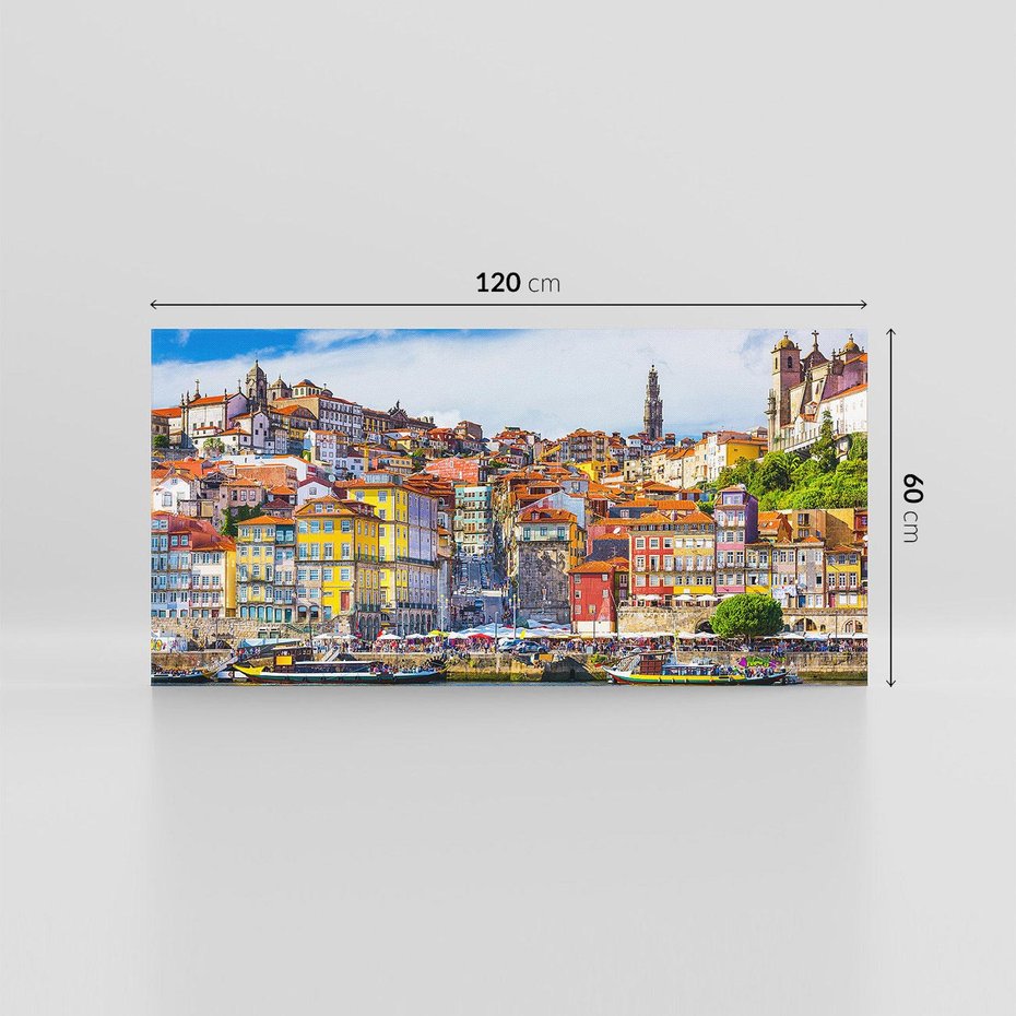 Obraz na płótnie 120x60 - Kolorowa Przystań - nadmorskie miasto, kolorowe budynki