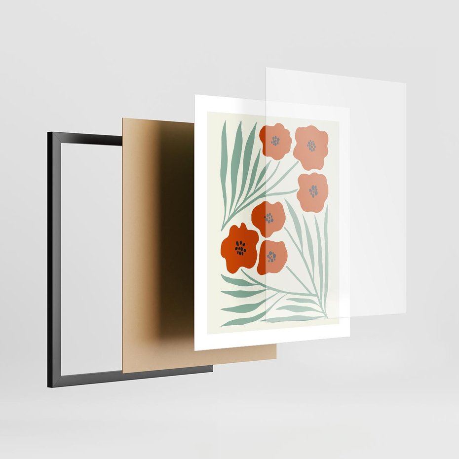 Plakat w ramie 40x50 - Makowe Odkrycie - czerwone kwiaty, maki - rama czarna