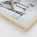 Zestaw obrazy w ramie 30x40 galeria - Zimowy, widok, renifer - rama drewno