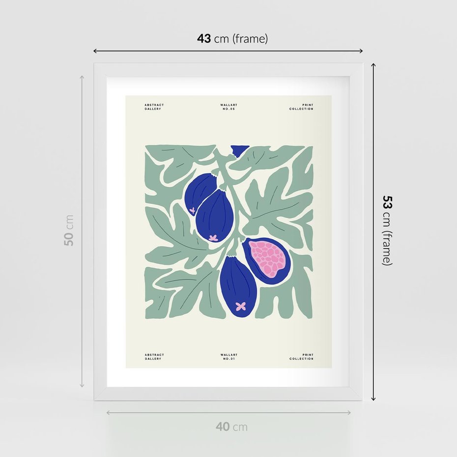 Plakat w ramie 40x50 - Symfonia Przestrzeni - figi, plakat - rama biała