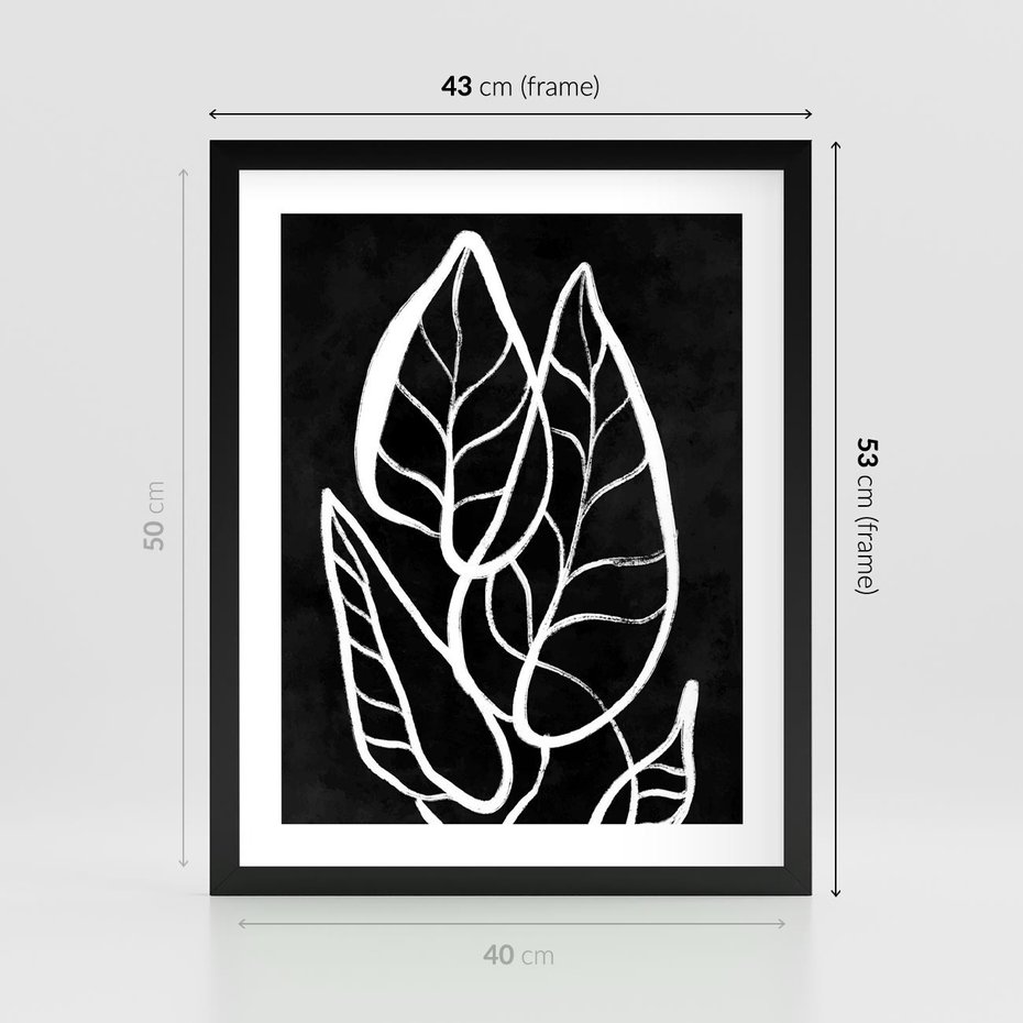 Plakat w ramie 40x50 - Lustrzane Odbicie - mroczna sztuka, minimalizm - rama czarna