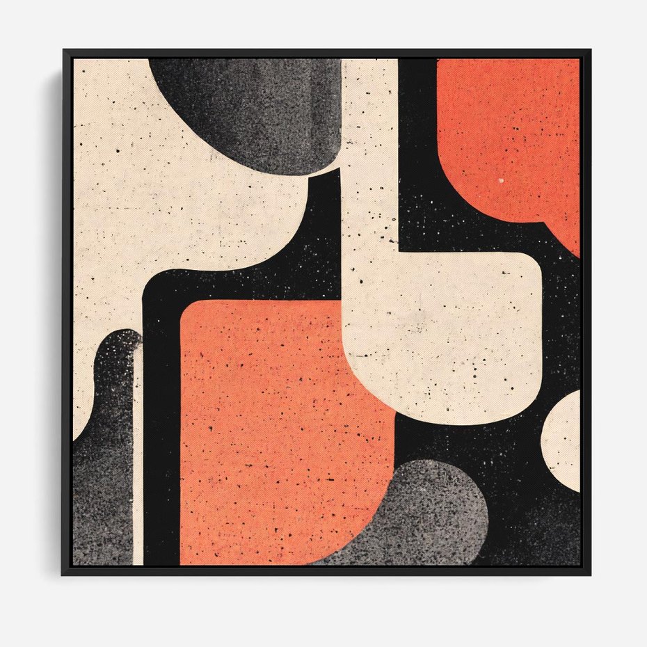 Obraz w ramie 50x50 - Loftowa Harmonia - abstrakcja, styl loftowy - rama czarna