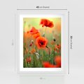 Plakat w ramie 40x50 - Makowa Pasja - maki, kwiaty - rama biała