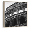 Obraz w ramie 50x50 - Koloseum w Czarnej Bieli - antyczna architektura, koloseum - rama drewno