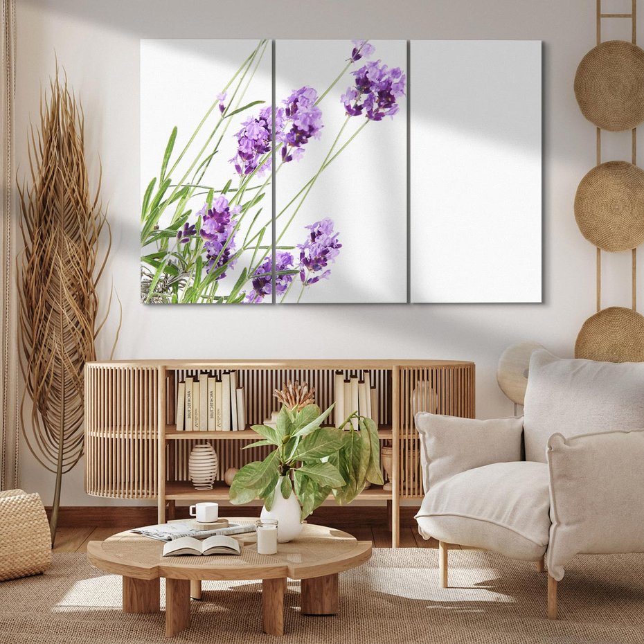 Obraz na płótnie 120x80 - Delikatny Urok - lawenda, kwiaty