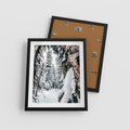 Plakat w ramie 40x50 - Drzewa pod Śniegiem - zima las, drzewa pod śniegiem - rama czarna