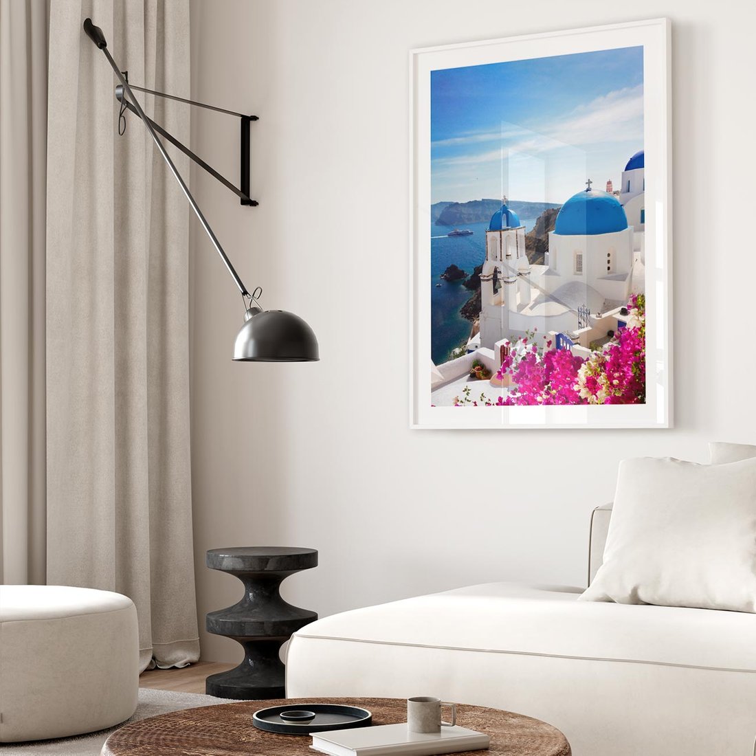 Plakat bez ramy 21x30 - Perspektywa na Santorini - Santorini, perspektywa