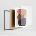 Plakat w ramie 40x50 - Rozkwitające Przenikające Formy - abstrakcyjny obraz, geometryczne formy - rama czarna