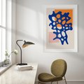 Plakat bez ramy 21x30 - Migotliwe Nastroje - abstrakcyjna niebieska forma, dziwne kształty