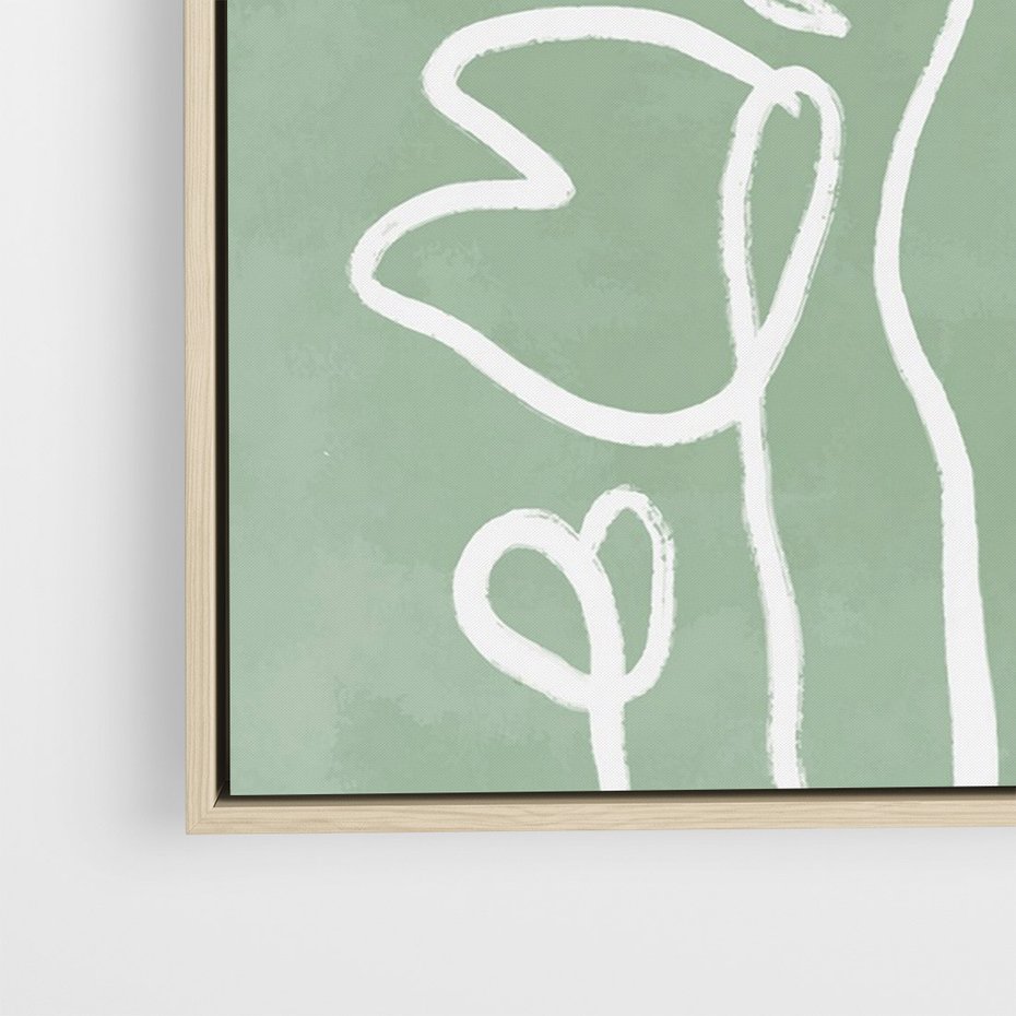 Obraz w ramie 50x70 - Wibracje Naturalnej Równowagi - zielony plakat, roślinne inspiracje - rama drewno